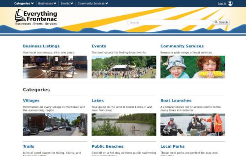 The homepage from everythingfrontenac.ca